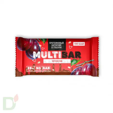 Батончик протеиновый Мультибар в глазури с черносливом 40гр в Москве