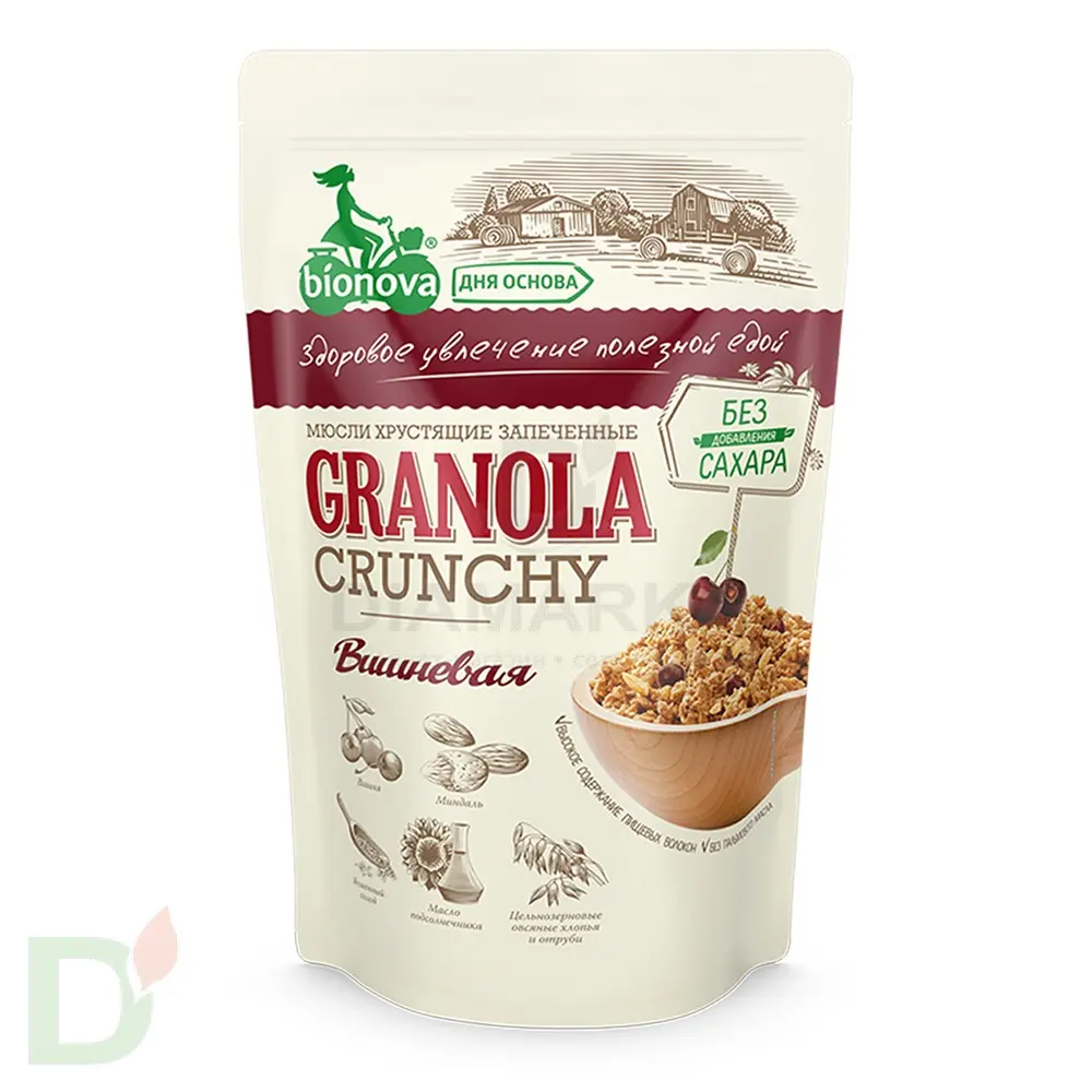 Мюсли Bionova Вишневые запеченные хрустящие, 400г