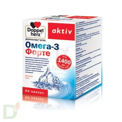 Витамины Доппельгерц Актив Омега-3 Форте, 60 капсул в Москве