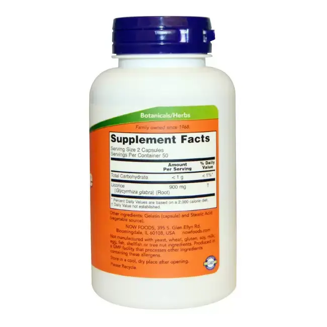 Витамины NOW Корень солодки с противовоспалительным действием, 450 мг, 100 шт в Москве