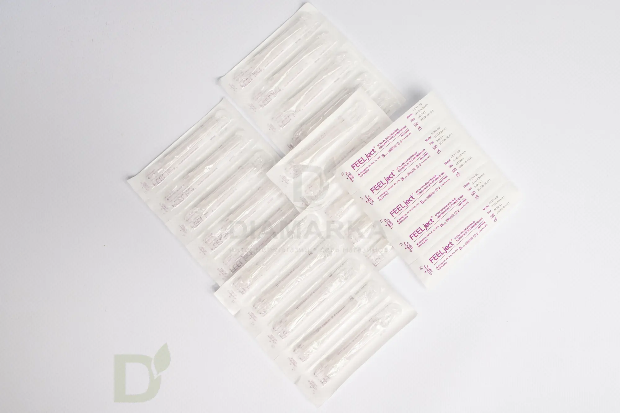 Мезоиглы инъекционные FEELject 31G (0.26мм*3мм), ультра тонкие, 100 шт.