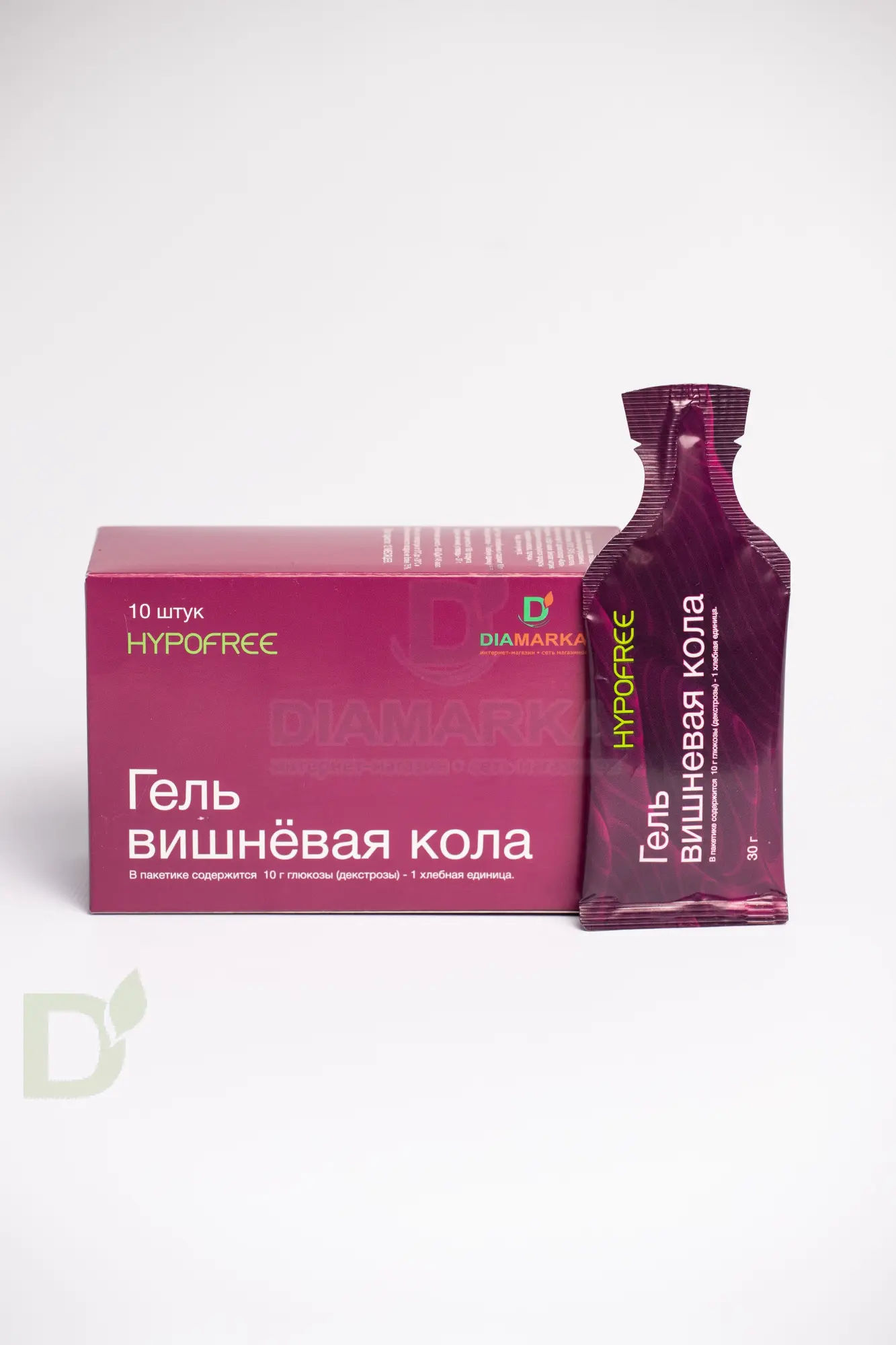 Гель HYPOFREE DIAMARKA 1ХЕ Вишневая Кола, мягкая упаковка, 10 саше по 30мл в Москве