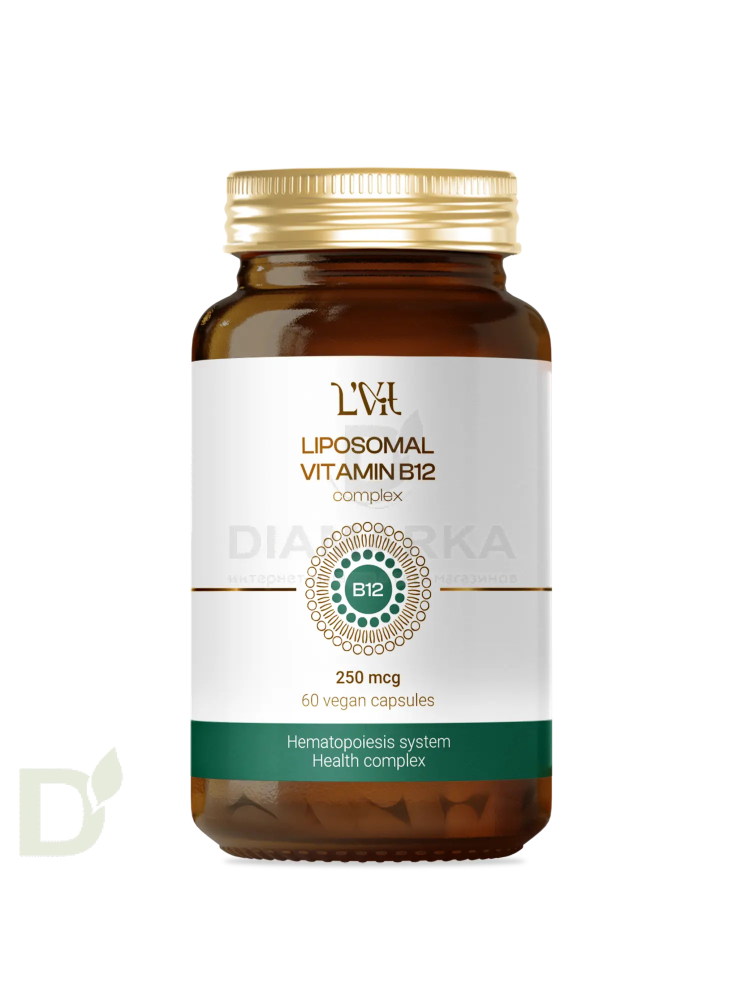 Витамины L'Vit Liposomal Vitamin B12+B9 complex, 250+200 мг в 1 капсуле, 60 капс в Москве