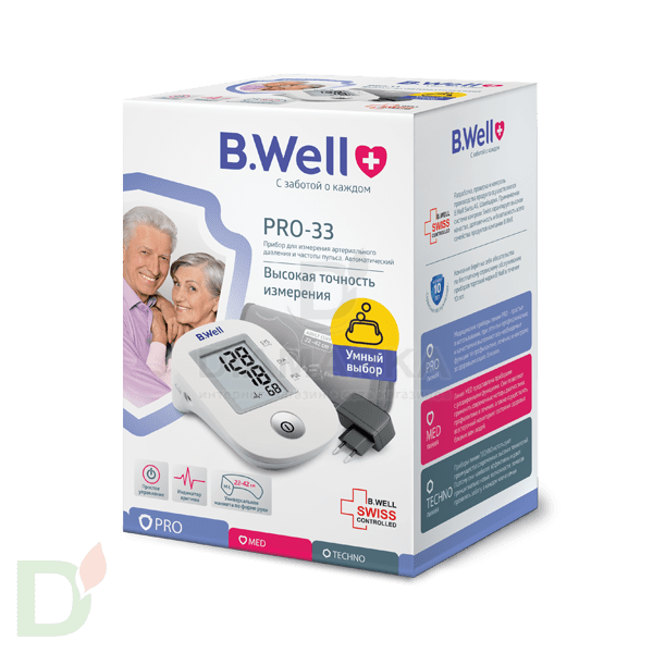 Тонометр B.Well  PRO-33 автомат + адаптер, манжета M-L(22-42см)