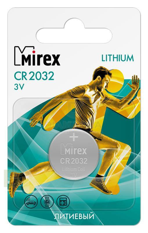 Элемент питания Mirex CR2032 блистер 1шт.