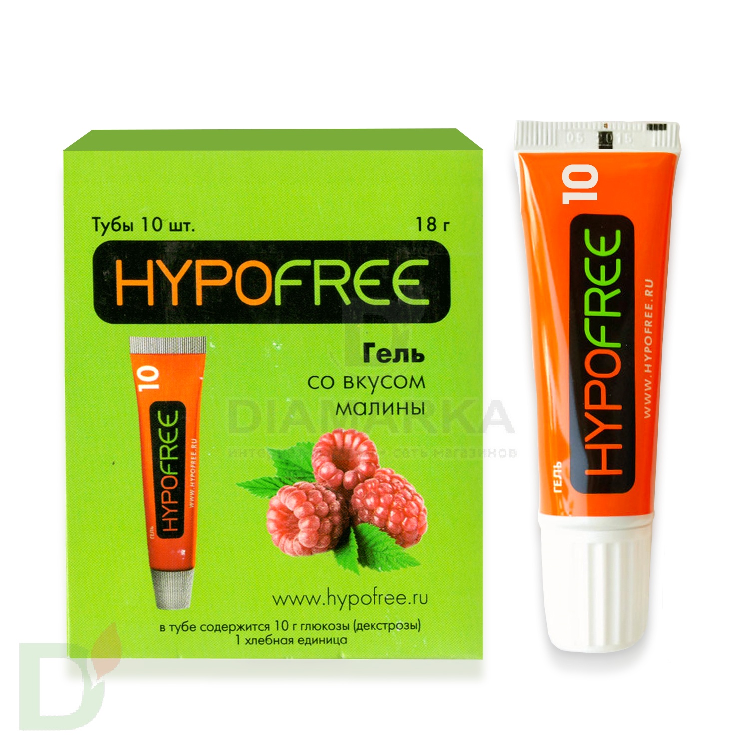 Гель HYPOFREE 1ХЕ МАЛИНА, упак. 10 туб