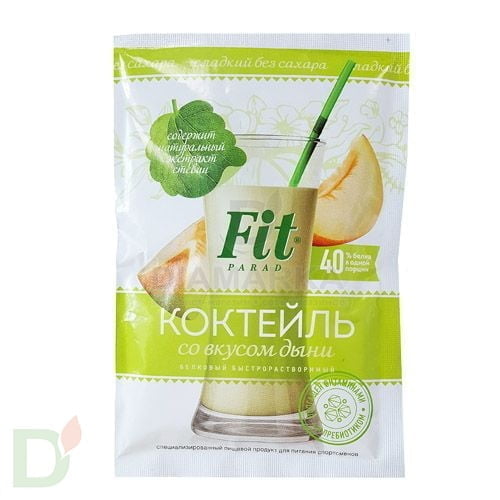 Молочный коктейль Дыня FitParad, белково-углеводный, 30г