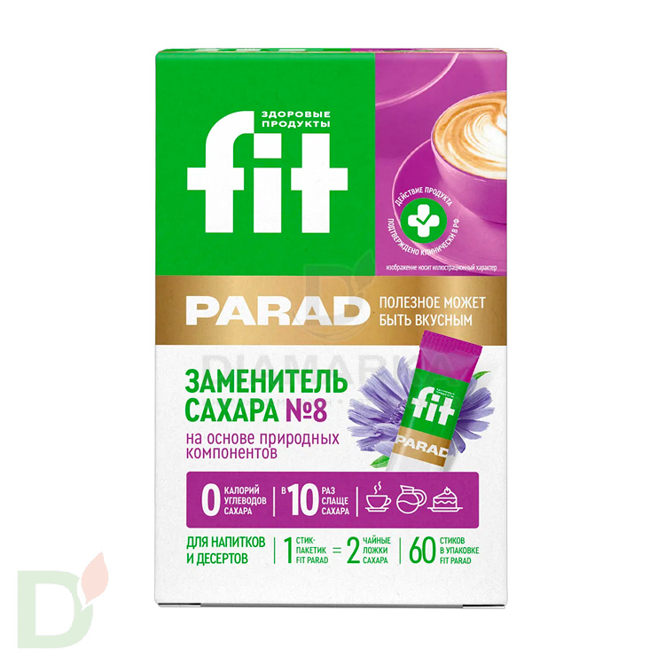 Заменитель сахара на основе эритрита "ФитПарад" №8  (саше) 60 штук