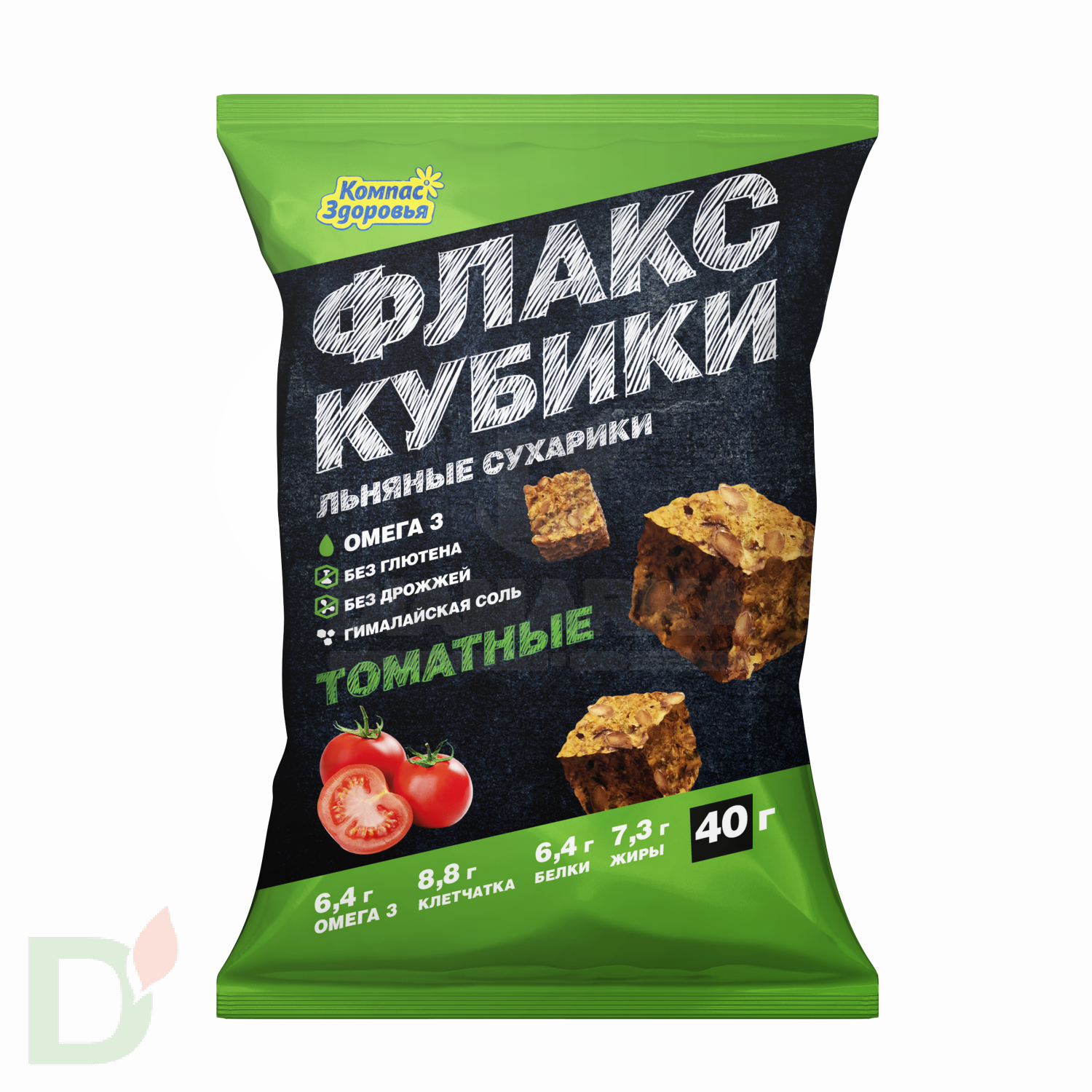 Флакс-кубики льняные с томатом 40 гр.
