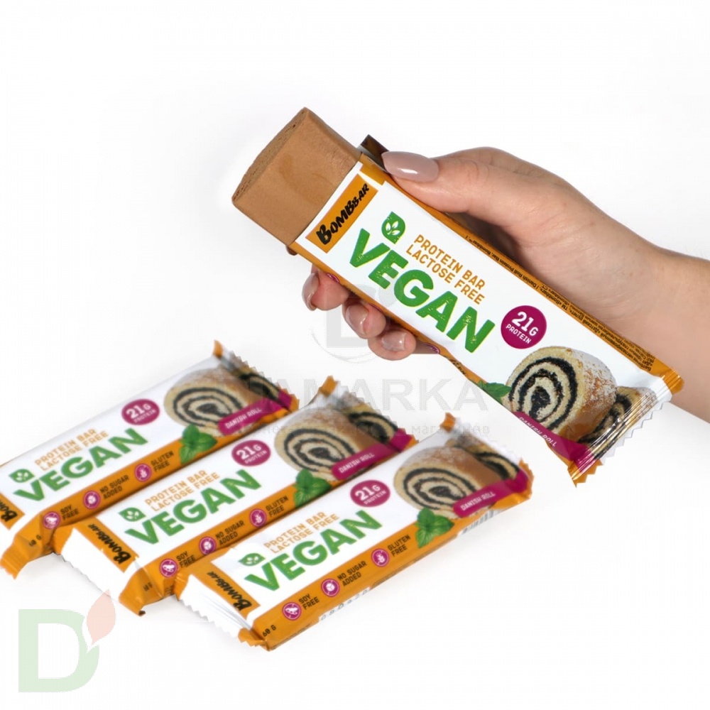 Батончик BOMBBAR Веган протеиновый Датский рулет 60гр.