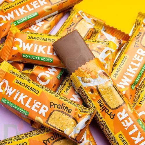 Батончик глазированный Snaq Fabriq QWIKLER Ореховое пралине, 35 гр