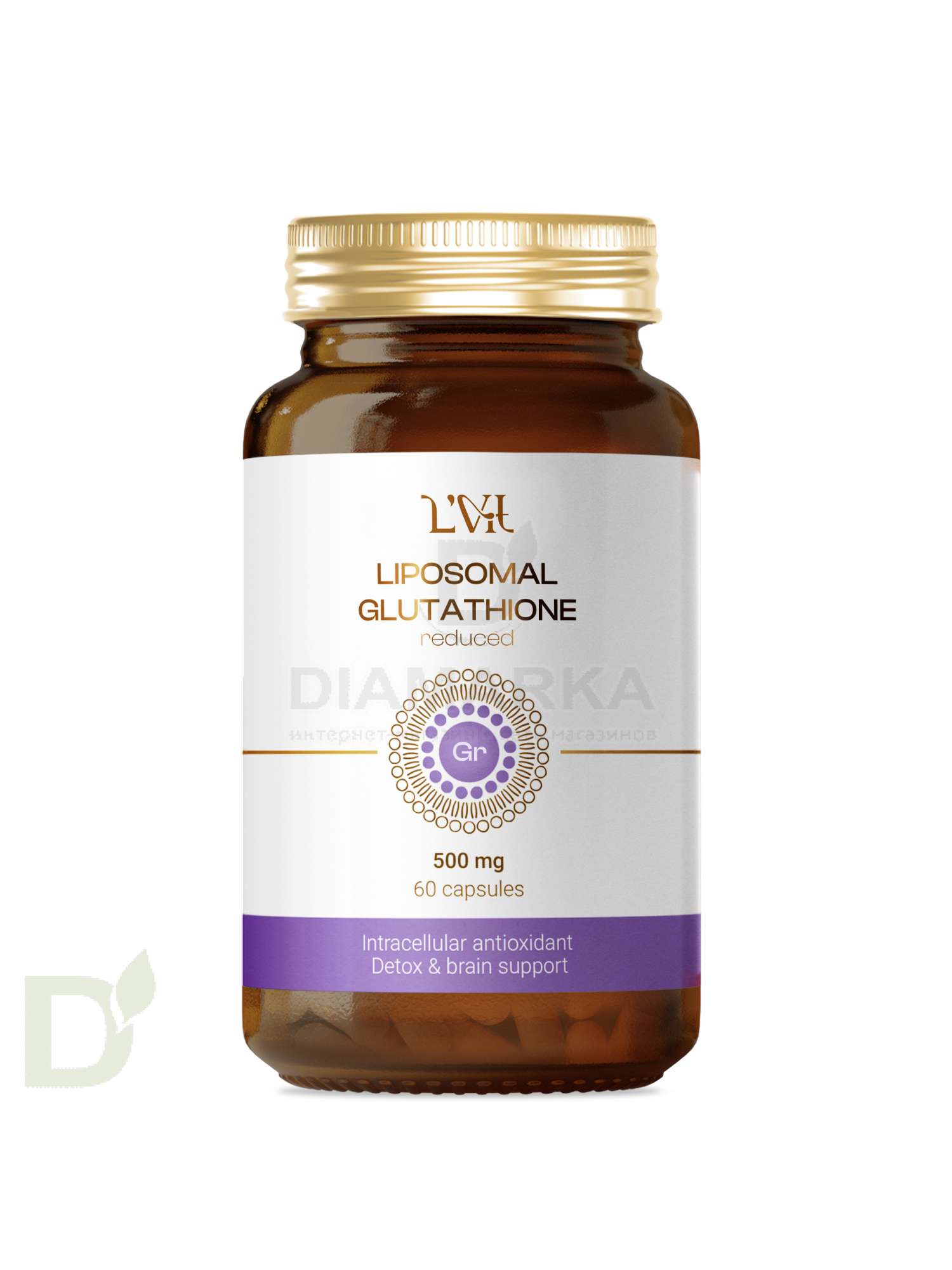 Витамины L'Vit Liposomal Glutathione/Глутатион, 200 мг в 1 капсуле, 60 капс в Москве