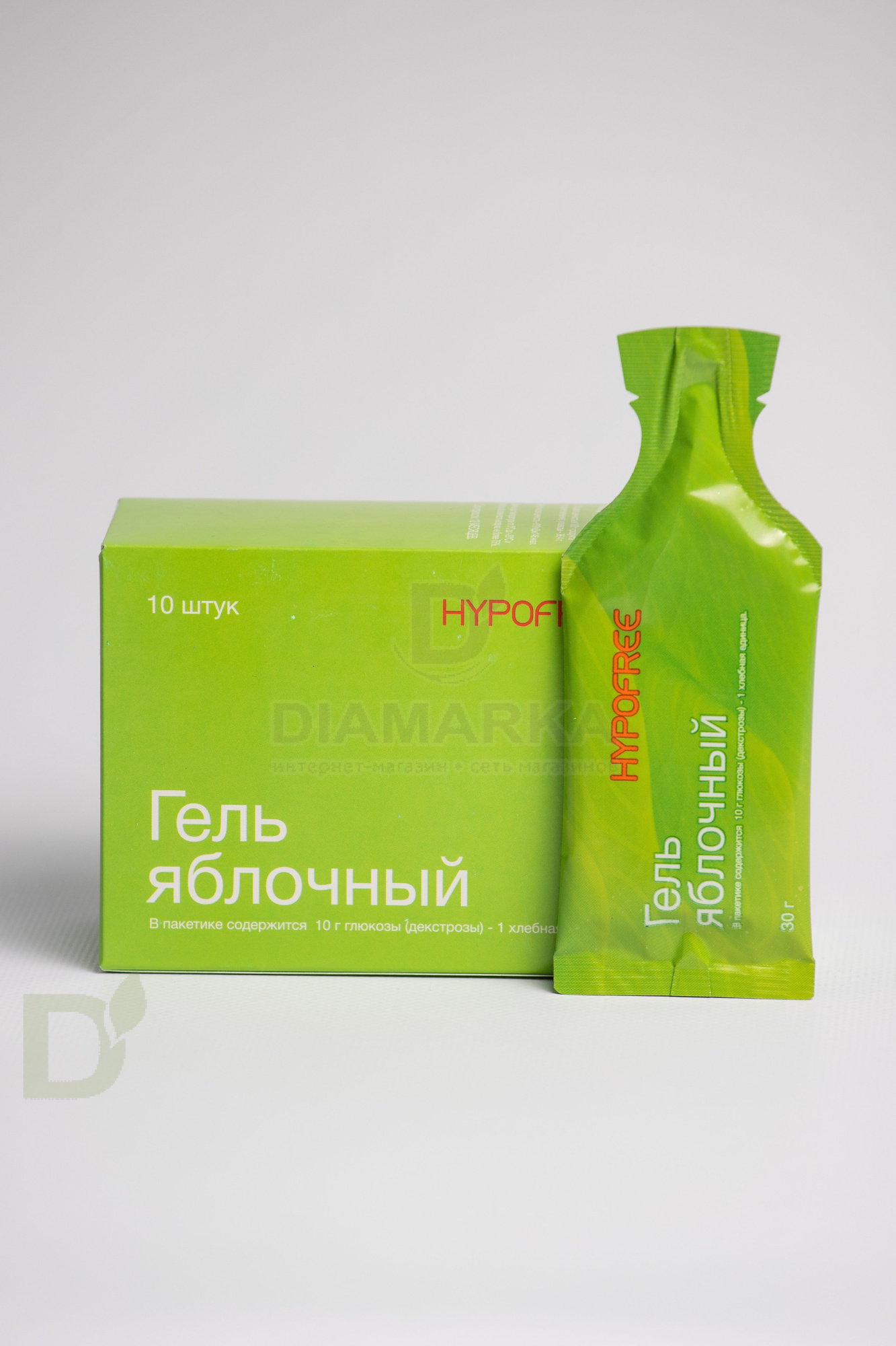 Гель HYPOFREE 1ХЕ Яблоко, мягкая упаковка, 10 саше по 30мл в Москве