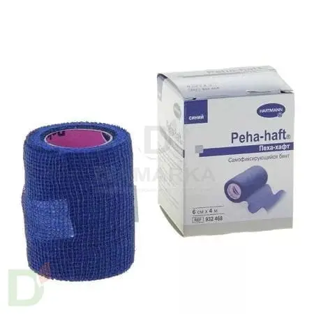 Бинт самофиксирующийся Пеха-хафт (Peha-haft), 6см х 4 м, Синий в Москве