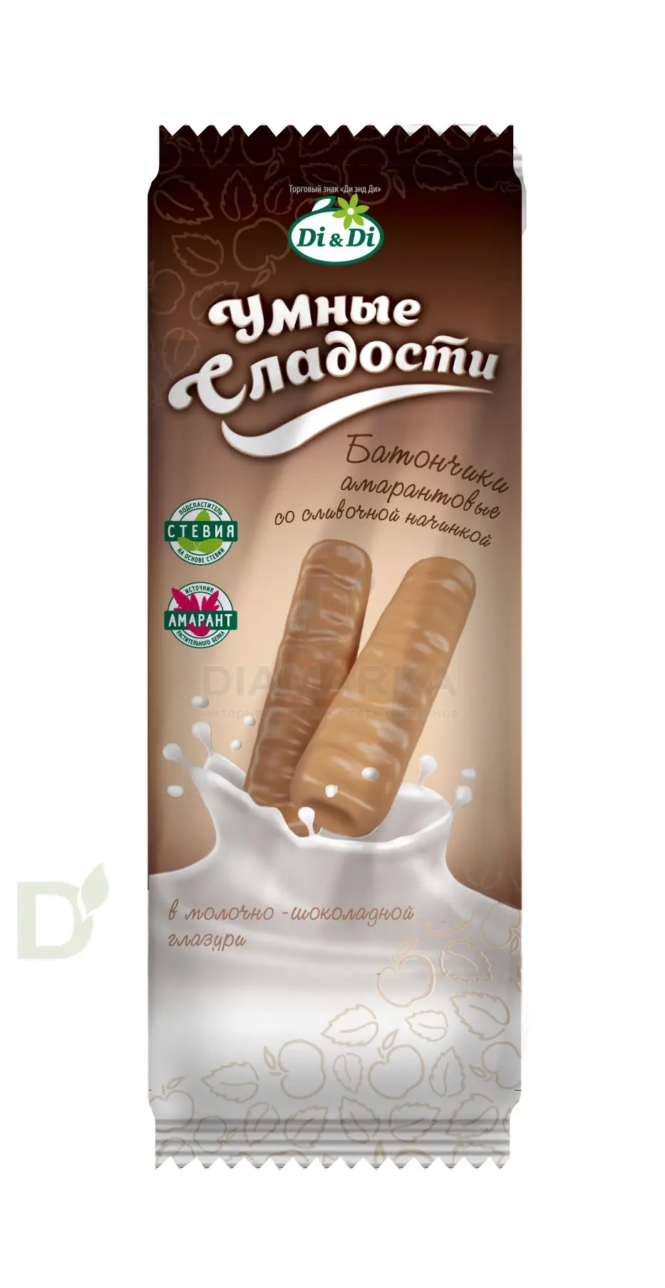 Батончик без сахара Умные сладости сливочная начинка в молочно-шоколадной глазури 20гр.