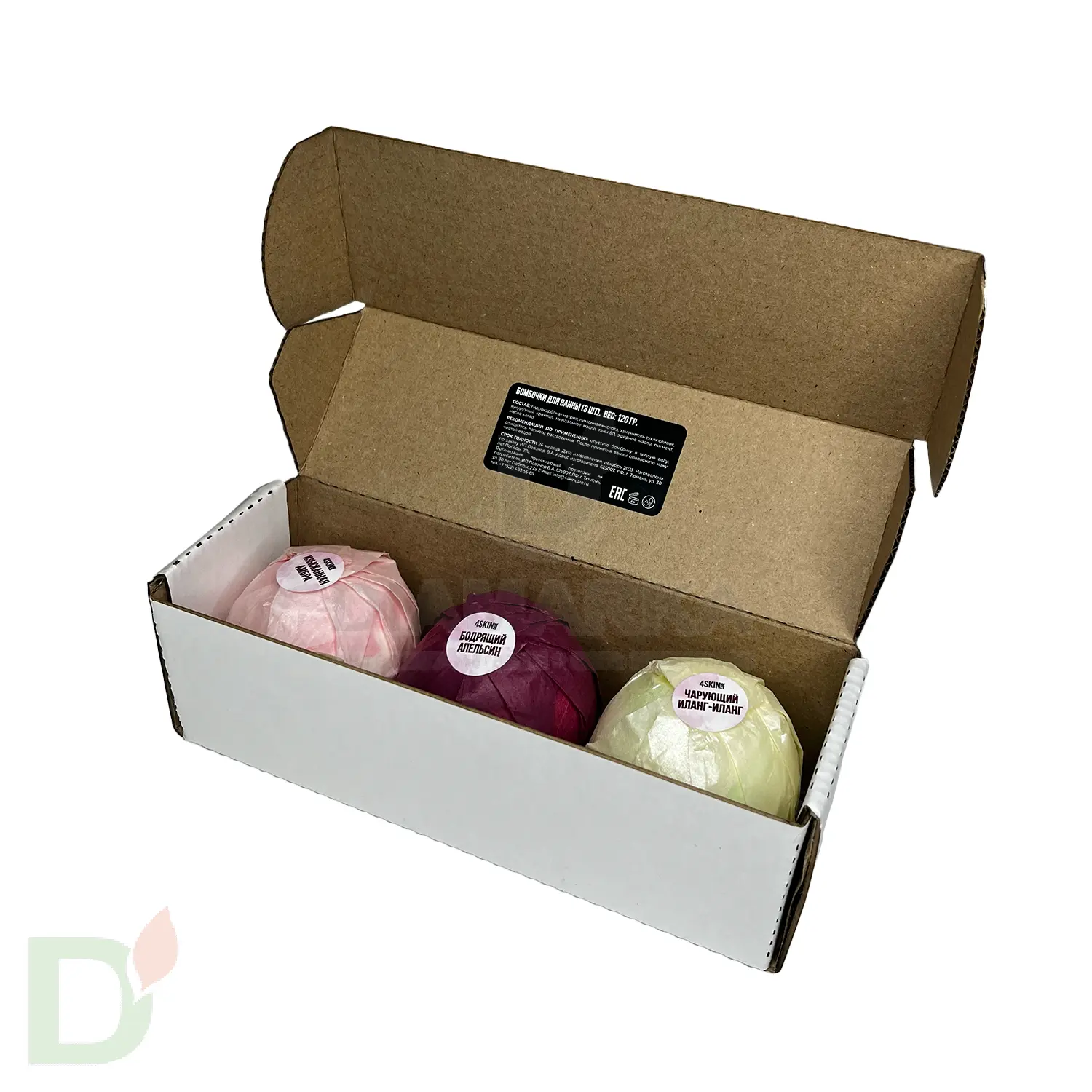 Бокс - Бомбочки для ванны взрослые с разводами (з шт в комплекте) в Москве