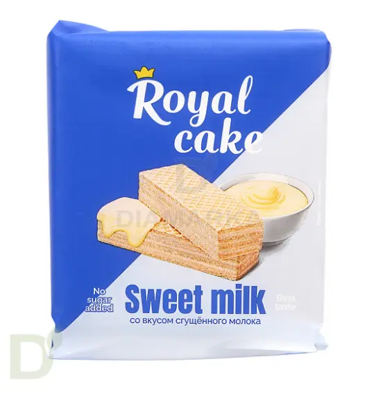 Вафли Royal cake со вкусом «СГУЩЕНОЕ МОЛОКО» без сахара, 120 г в Москве